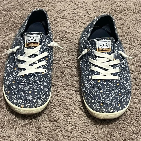 Skechers Women's Bobs B Cute Sneaker Blue Kittens - Picture 6 of 9